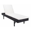 Safavieh Cam Polyester/Wicker/Steel Frame Outdoor Sun Lounger in Black and Beige