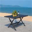 Safavieh Akita Steel Metal/Polyester Outdoor Folding Table in Black