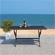 Safavieh Akita Steel Metal/Polyester Outdoor Folding Table in Black