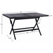 Safavieh Akita Steel Metal/Polyester Outdoor Folding Table in Black