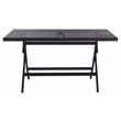 Safavieh Akita Steel Metal/Polyester Outdoor Folding Table in Black