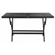 Safavieh Akita Steel Metal/Polyester Outdoor Folding Table in Black