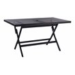 Safavieh Akita Steel Metal/Polyester Outdoor Folding Table in Black