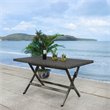 Safavieh Akita Steel Metal/Polyester Outdoor Folding Table in Gray