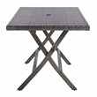 Safavieh Akita Steel Metal/Polyester Outdoor Folding Table in Gray