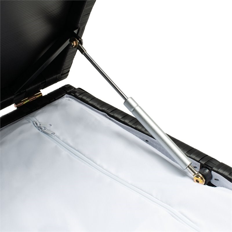 Safavieh Oliveira Polyester Fabric/Foam Cushion Box in Black/White Cushion