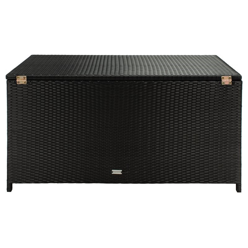 Safavieh Oliveira Polyester Fabric/Foam Cushion Box in Black/White Cushion