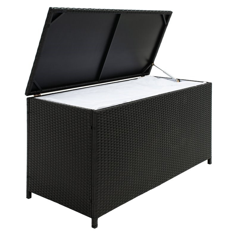 Safavieh Oliveira Polyester Fabric/Foam Cushion Box in Black/White Cushion