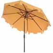 Safavieh Zimmerman 9ft UV Resistant Metal Push Button Tilt Umbrella in Yellow