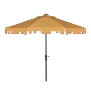 safavieh zimmerman 9ft uv resistant metal push button tilt umbrella in yellow
