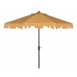 Safavieh Zimmerman 9ft UV Resistant Metal Push Button Tilt Umbrella in Yellow