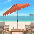 Safavieh Zimmerman 9ft UV Resistant Metal Push Button Tilt Umbrella in Orange