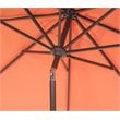 Safavieh Zimmerman 9ft UV Resistant Metal Push Button Tilt Umbrella in Orange