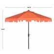 Safavieh Zimmerman 9ft UV Resistant Metal Push Button Tilt Umbrella in Orange
