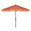 Safavieh Zimmerman 9ft UV Resistant Metal Push Button Tilt Umbrella in Orange