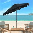 Safavieh Zimmerman 9ft UV Resistant Metal Push Button Tilt Umbrella in Black