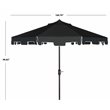 Safavieh Zimmerman 9ft UV Resistant Metal Push Button Tilt Umbrella in Black