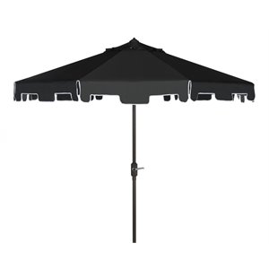 safavieh zimmerman 9ft uv resistant metal push button tilt umbrella in black