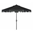 Safavieh Zimmerman 9ft UV Resistant Metal Push Button Tilt Umbrella in Black