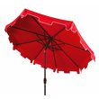 Safavieh Zimmerman 9ft UV Resistant Metal Push Button Tilt Umbrella in Red