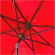 Safavieh Zimmerman 9ft UV Resistant Metal Push Button Tilt Umbrella in Red