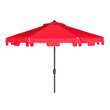 Safavieh Zimmerman 9ft UV Resistant Metal Push Button Tilt Umbrella in Red