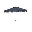 Safavieh Zimmerman 9ft UV-Resistant Metal Push Button Tilt Umbrella in Navy
