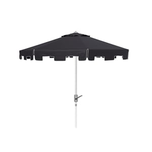 Safavieh Zimmerman 9ft UV-Resistant Metal Push Button Tilt Umbrella in Black