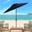 Safavieh Ortega 9ft Weather Resistant Metal Outdoor Crank Umbrella in Navy