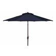 Safavieh Ortega 9ft Weather Resistant Metal Outdoor Crank Umbrella in Navy