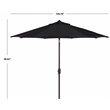 Safavieh Ortega 9ft Weather Resistant Metal Outdoor Crank Umbrella in Black