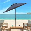 Safavieh Ortega 9ft Weather Resistant Metal Outdoor Crank Umbrella in Gray