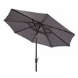 Safavieh Ortega 9ft Weather Resistant Metal Outdoor Crank Umbrella in Gray