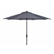 Safavieh Ortega 9ft Weather Resistant Metal Outdoor Crank Umbrella in Gray