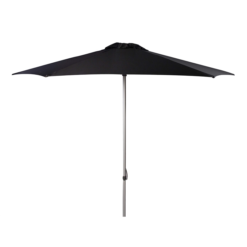Safavieh Hurst 9ft Push Up Metal/Polyester Outdoor Umbrella in Black