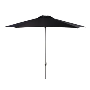 Safavieh Hurst 9ft Push Up Metal/Polyester Outdoor Umbrella in Black