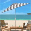 Safavieh Iris Fashion Line 9ft UV Resistant Metal Auto Tilt Umbrella in Gray