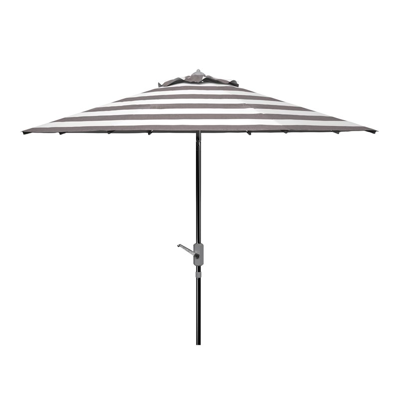 Safavieh Iris Fashion Line 9ft UV Resistant Metal Auto Tilt Umbrella in Gray
