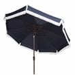 Safavieh Fabia Fringe 9ft Metal Outdoor Umbrella in Navy and White