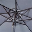 Safavieh Fabia Fringe 9ft Metal Outdoor Umbrella in Gray and White