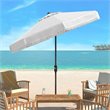 Safavieh Fabia Fringe 9ft Crank Metal Outdoor Umbrella in White