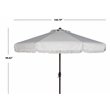 Safavieh Fabia Fringe 9ft Crank Metal Outdoor Umbrella in White