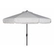 Safavieh Fabia Fringe 9ft Crank Metal Outdoor Umbrella in White