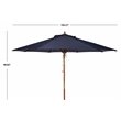 Safavieh Bethany 9ft Eucalyptus Wooden Outdoor Umbrella in Navy