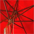 Safavieh Bethany 9ft Eucalyptus Wooden Outdoor Umbrella in Red