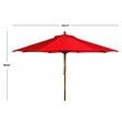 Safavieh Bethany 9ft Eucalyptus Wooden Outdoor Umbrella in Red
