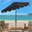 Safavieh Zimmerman 11ft Round Metal/Polyester Market Umbrella in Navy and White