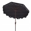 Safavieh Zimmerman 11ft Round Metal/Polyester Market Umbrella in Navy and White