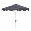 Safavieh Zimmerman 11ft Round Metal/Polyester Market Umbrella in Navy and White