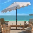 Safavieh Zimmerman 11ft Round Metal/Polyester Market Umbrella in White